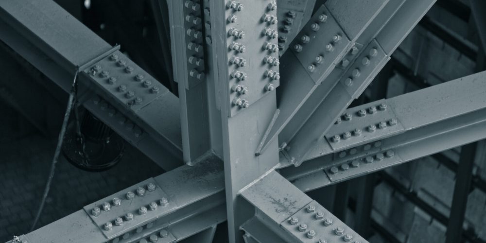 Bridge frame closeup. Horizontal toned image